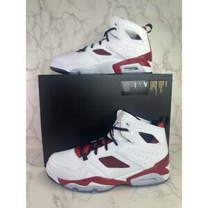 Nike Air Jordan Flight Club 91 White Gym Red Carmine 555475-101 Men's Size 10